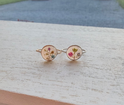 Tiny Flower Bud Ring | Real Dried Florals in Resin