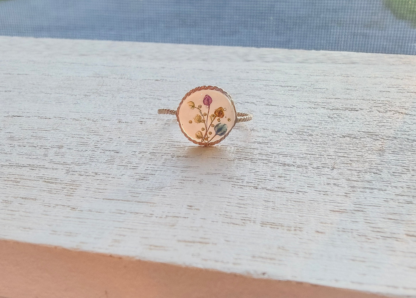 Tiny Flower Bud Ring | Real Dried Florals in Resin