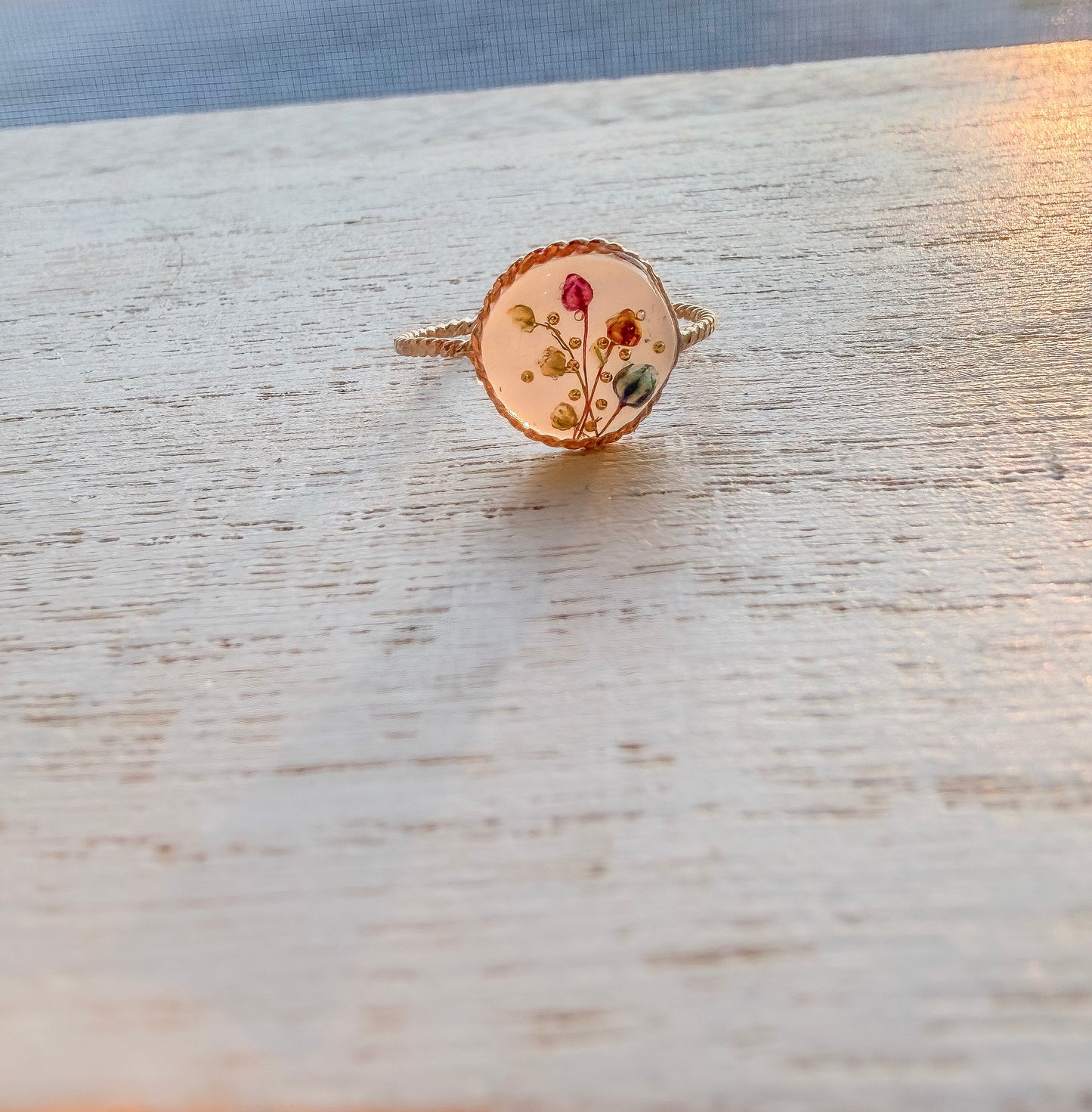 Tiny Flower Bud Ring | Real Dried Florals in Resin