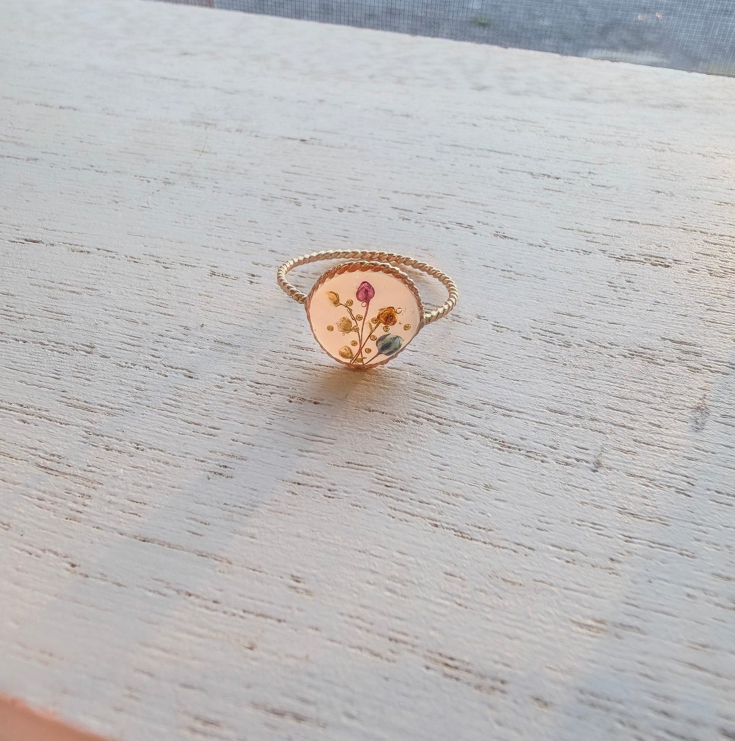 Tiny Flower Bud Ring | Real Dried Florals in Resin