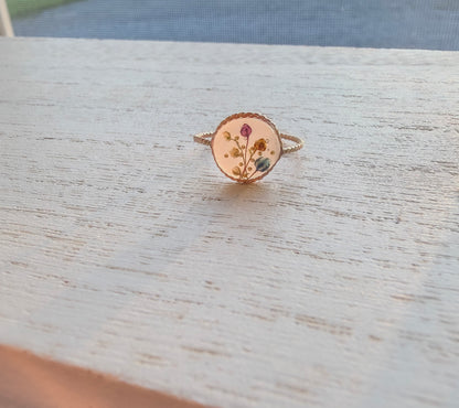 Tiny Flower Bud Ring | Real Dried Florals in Resin