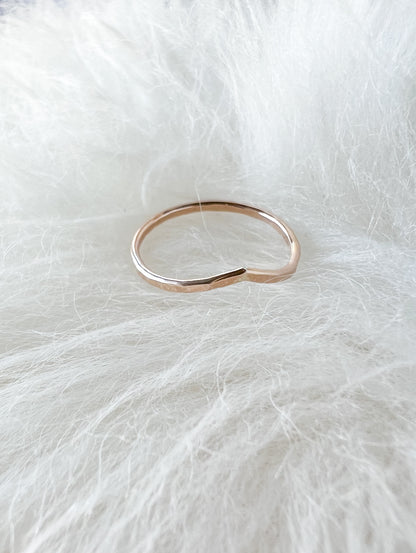 Chevron Hammered Stack Ring