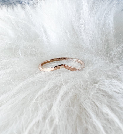 Chevron Hammered Stack Ring