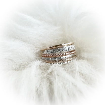 Mixed stacking ring set